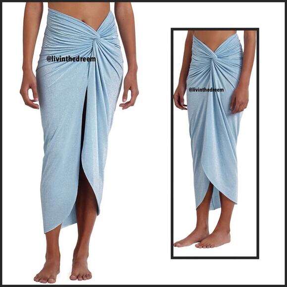 NWOT SOLUNA SWIM TWIST SIDE MAXI SWIM SARONG DRESS SZ M/L $68 - Picture 1 of 11